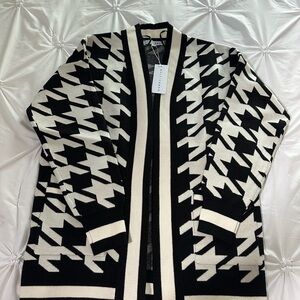 Baltic Born Black and White Striped Cardigan